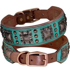 Pet Artist XL Adjustable Leather Dog Collar Unisex